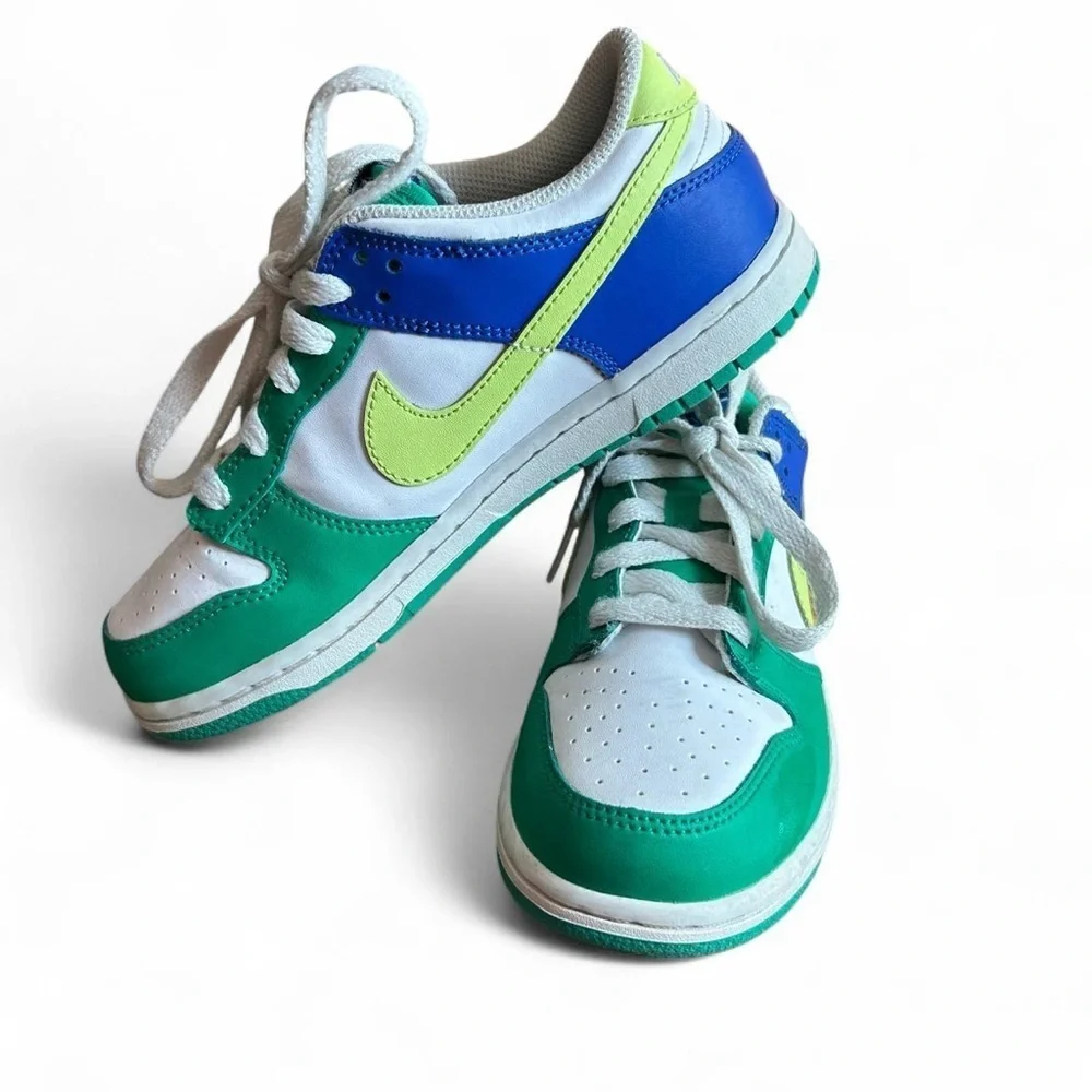 Nike Dunk Low GS Stadium Green Royal 3Y – Kids Color Block Sneakers